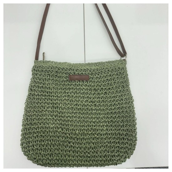 Large Capacity Woven Straw Tote Bag with Zipper | Handmade Crossbody Beach Bag for Women