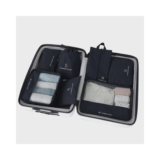 7-Piece Travel Organizer Set: Packing Cubes for Clothes, Underwear & Toiletries