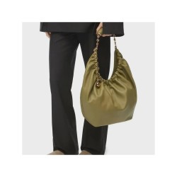 Luxury Genuine Leather Donut Chain Bucket Bag for Women - Soft Cowhide Shoulder Tote for Commute