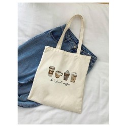 Canvas Coffee Tote Bag - Casual Everyday Carryall for Work and Travel