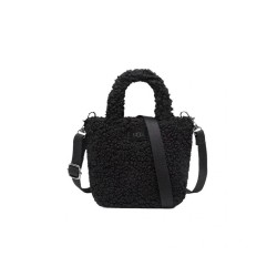 Cozy Faux Shearling Handbag - Cute Minimalist Tote with Crossbody Strap for Daily Commute