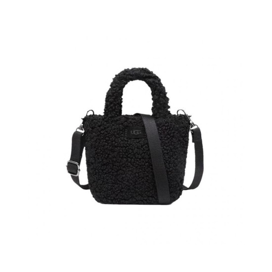 Cozy Faux Shearling Handbag - Cute Minimalist Tote with Crossbody Strap for Daily Commute