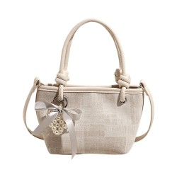 Modern Feminine PU Leather Bucket Bag Handbag With Multiple Carrying Option