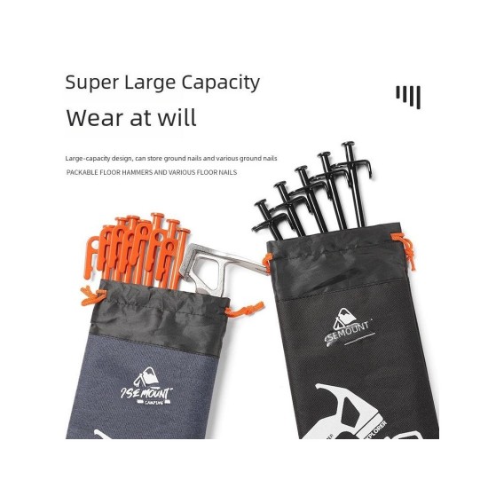 Heavy-Duty Hammer & Stake Storage Bag with Drawstring – 30cm Oxford Fabric Organizer for Camping Gear