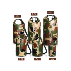 Camouflage PVC Mesh Waterproof Dry Bag - Beach, Swimming, Rafting Gear Storage