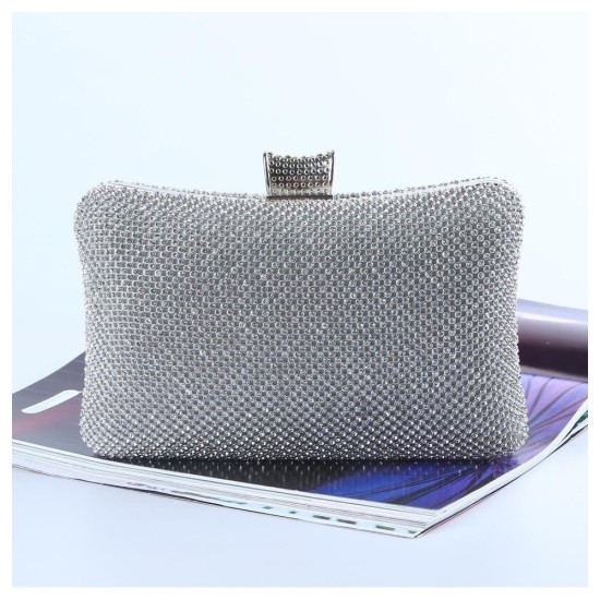 Elegant Crystal-Encrusted Evening Clutch for Formal Dresses & Gala Events
