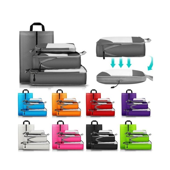 Foldable Waterproof TUP Travel Organizer Set – Transparent Packing Cubes for Luggage & Suitcases